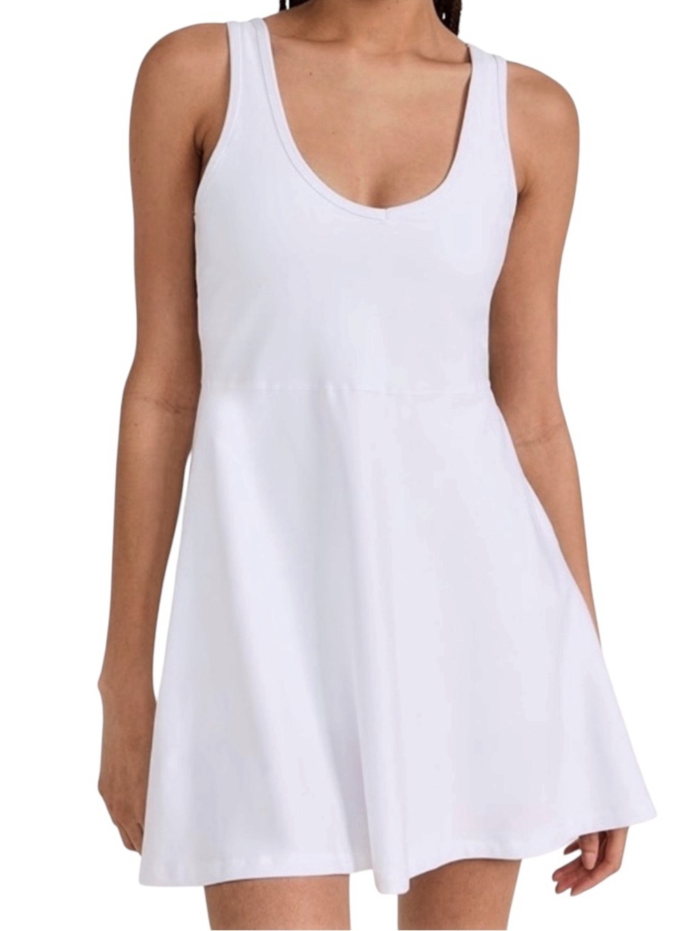 Beyond Yoga Spacedye White Tennis Dress Built In Shorts Pockets L
